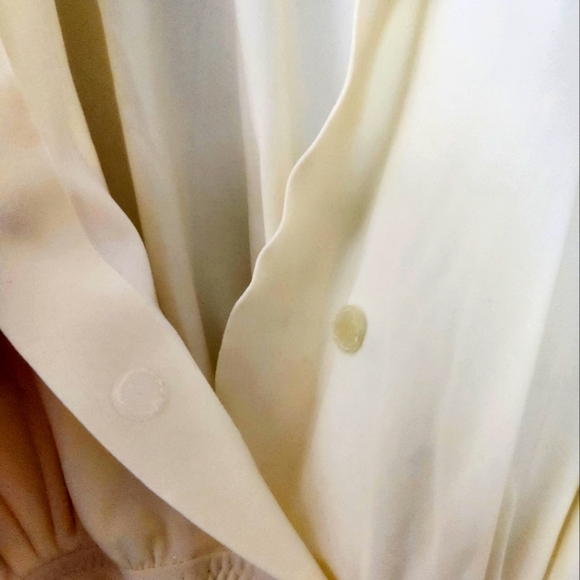 NWT Norma Kamali Oversized Boyfriend Style V Neck Bodysuit Butter XS - Picture 6 of 11